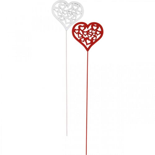 Article Bouchon fleur coeur rouge, blanc Bouchon décoratif Saint Valentin 7cm 12pcs