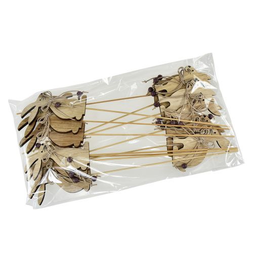 Article Bouchon à fleurs en bois décoration lapin de Pâques 8cm x 6cm 12 pcs