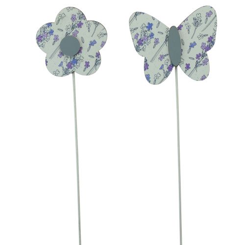 Bouchon de fleur papillon fleur bouchon décoratif bois 7cm 12 pcs