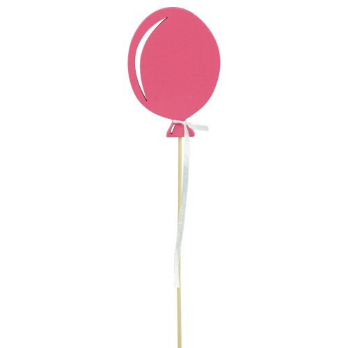 Floristik24 Bouchon de fleur bouquet décoration gâteau topper ballon rose 28cm 8pcs