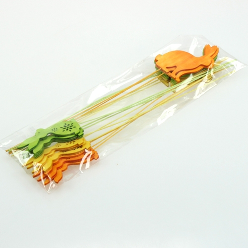Floristik24 Plug décoratif lapin, 3 couleurs, 8 cm, 18 pièces
