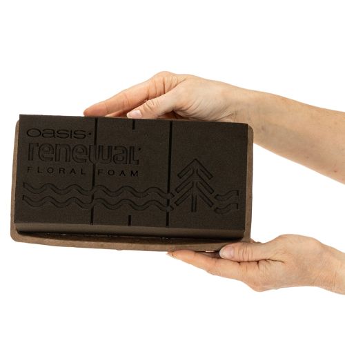 Article Mousse florale OASIS® Renewal® Biolit®, brique 24 × 13 × 8 cm, marron, lot de 2 pour compositions florales