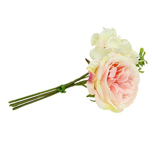 Floristik24 Mini bouquet de fleurs rose crème 20 cm