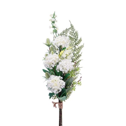 Floristik24 Bouquet de fleurs artificielles, boule de neige, cardère, fougère artificielle, 65cm