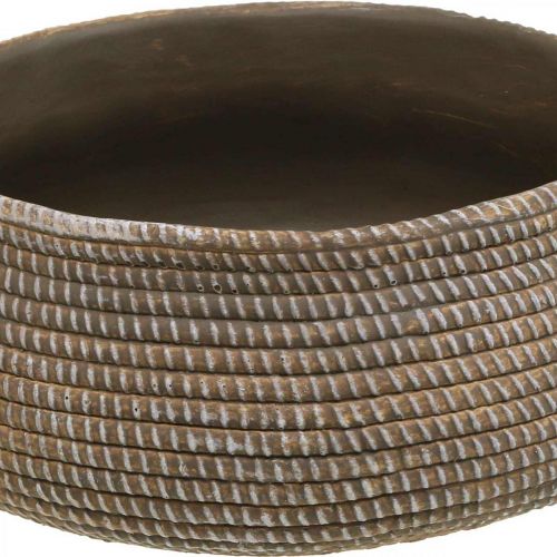 Floristik24 Cache-pot bol bohème motif tressé céramique Ø26cm H10cm