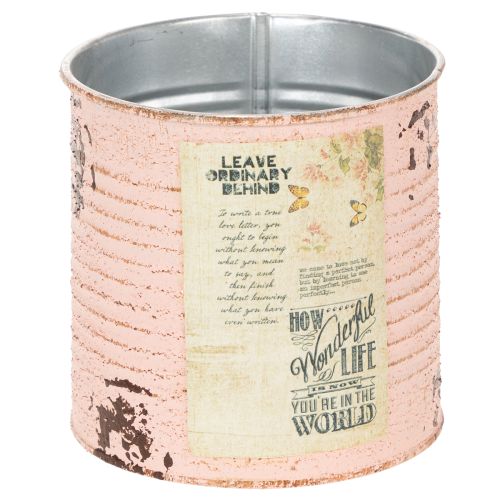 Floristik24 Pot de fleurs décoratif en métal saumon, décoration estivale Ø11cm H10.5cm