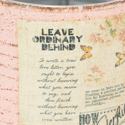 Article Pot de fleurs décoratif en métal saumon, décoration estivale Ø11cm H10.5cm