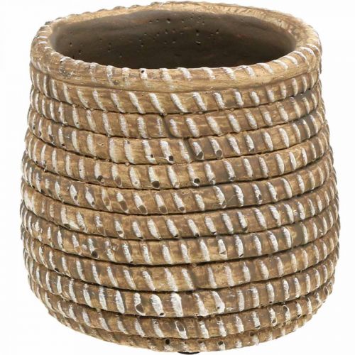 Floristik24 Pot de fleur Boho look tressé pot céramique Ø6cm H7.5cm 4pcs