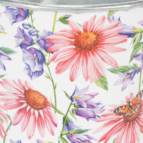 Article Pot de fleurs, décoration printanière, jardinière, métal, Ø12cm, H10.5cm