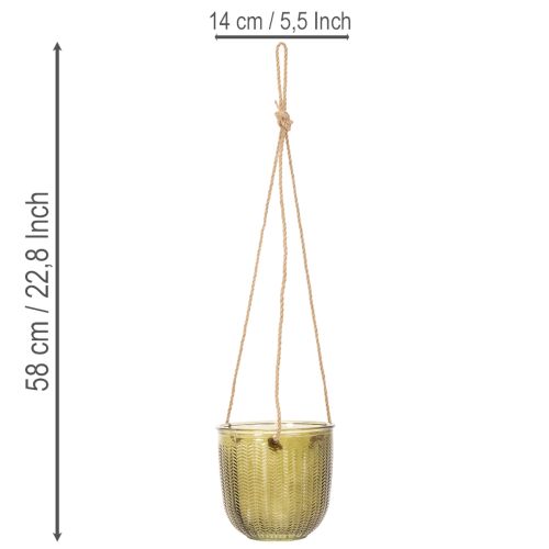 Pot de fleurs/lanterne suspendue en verre, violet/vert, 14 cm, lot de 2 | Floristik24.fr
