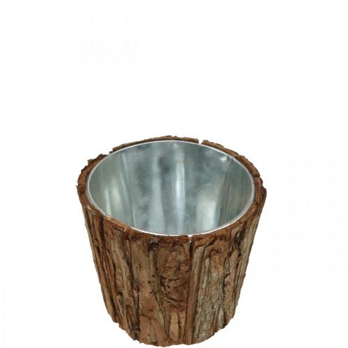 Floristik24 Jardinière, cache-pot haut, décoration écorce d&#39;arbre Ø14cm H12.5cm