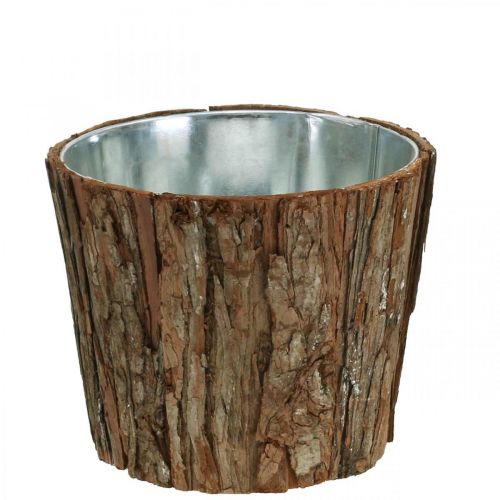 Jardinière, cache-pot haut, décoration écorce d&#39;arbre Ø19cm H15.5cm