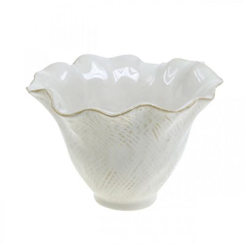 Article Pot de fleurs en céramique, pot de fleurs, pot de fleurs blanc Ø15cm