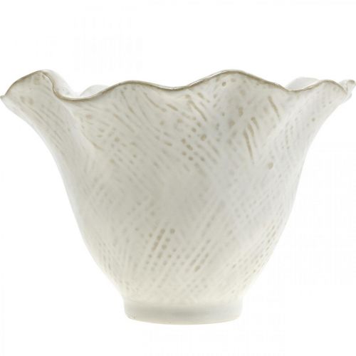 Article Pot de fleurs en céramique, pot de fleurs, pot de fleurs blanc Ø15cm