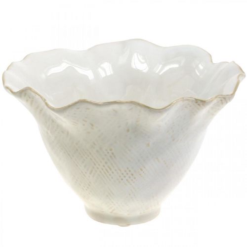 Floristik24 Pot de fleurs en céramique, pot de fleurs, pot de fleurs blanc Ø19cm