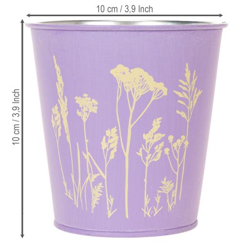Set de 3 cache-pots en métal motif floral pastel diamètre 10 cm | Floristik24.fr