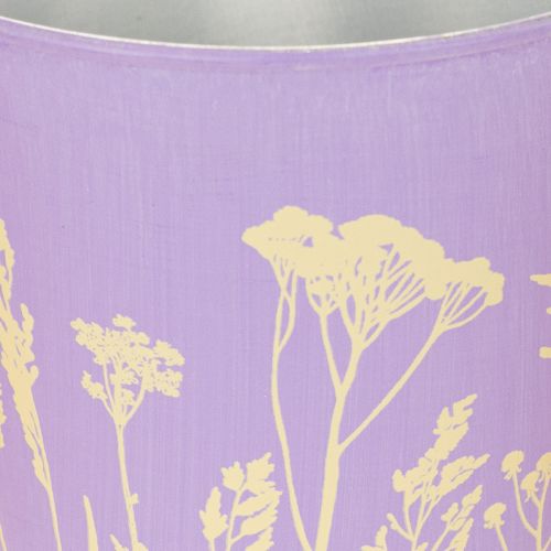 Set de 3 cache-pots en métal motif floral pastel diamètre 10 cm | Floristik24.fr