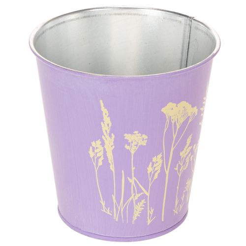 Set de 3 cache-pots en métal motif floral pastel diamètre 10 cm | Floristik24.fr
