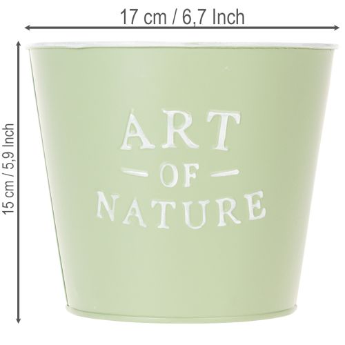 Article Pot de fleurs en zinc Art of Nature vert menthe Ø17,5 cm H15 cm