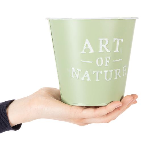 Article Pot de fleurs en zinc Art of Nature vert menthe Ø17,5 cm H15 cm