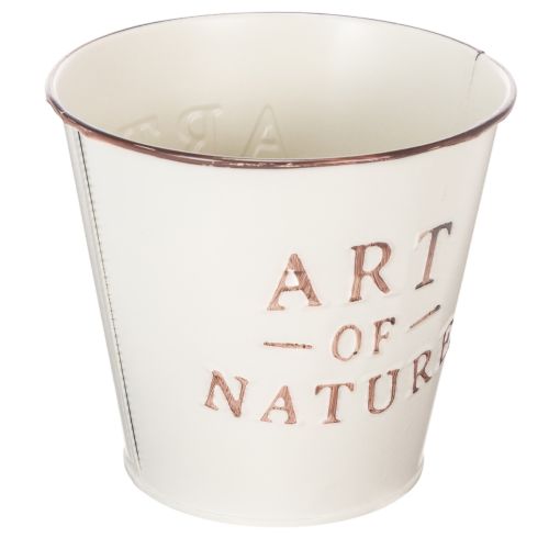 Pot de fleurs en zinc, couleur crème, Ø15cm H13,5cm | Floristik24.fr