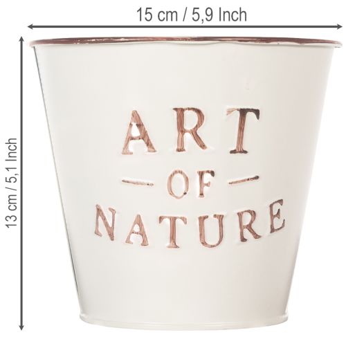 Pot de fleurs en zinc, couleur crème, Ø15cm H13,5cm | Floristik24.fr