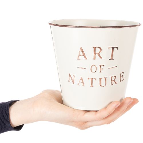 Article Pot de fleurs en zinc, couleur crème, Ø15cm H13,5cm