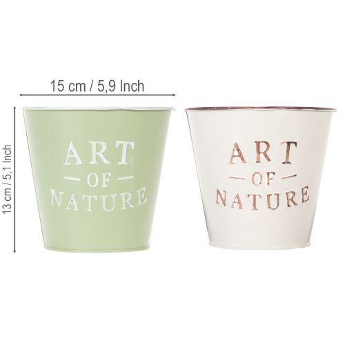 Lot de 2 cache-pots Art of Nature en métal 15 cm multicolores | Floristik24.fr