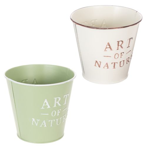 Lot de 2 cache-pots Art of Nature en métal 15 cm multicolores | Floristik24.fr