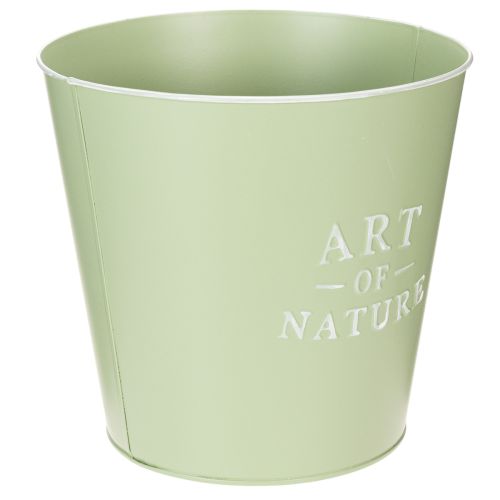 Article Pot de fleurs en zinc, jardinière en métal, vert menthe, Ø 22 cm, H 21 cm