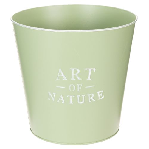 Floristik24 Pot de fleurs en zinc, jardinière en métal, vert menthe, Ø 22 cm, H 21 cm