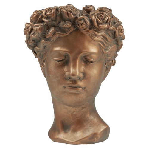 Article Pot de fleur visage tête de plante jardinière béton H27,5cm