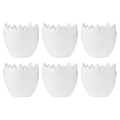 Floristik24 Pot de fleur jardinière blanc d'oeuf en céramique Ø8cm H8.5cm 6 pcs