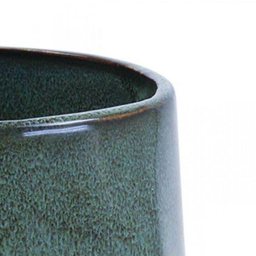 Cache-Pot Jardinière Céramique Vert Hexagonal Ø18cm H15cm