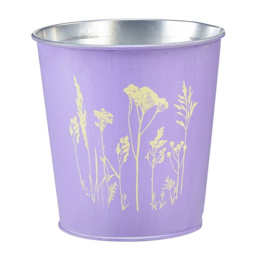 Pot de fleurs jardinière en métal violet Ø11,5cm H11,5cm