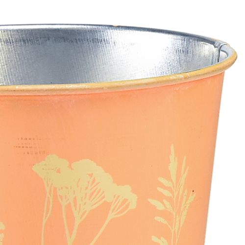 Article Pot de fleur jardinière métal jaune pêche Ø11,5cm H11,5cm