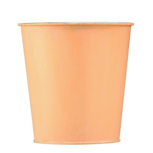 Article Pot de fleur jardinière métal jaune pêche Ø11,5cm H11,5cm