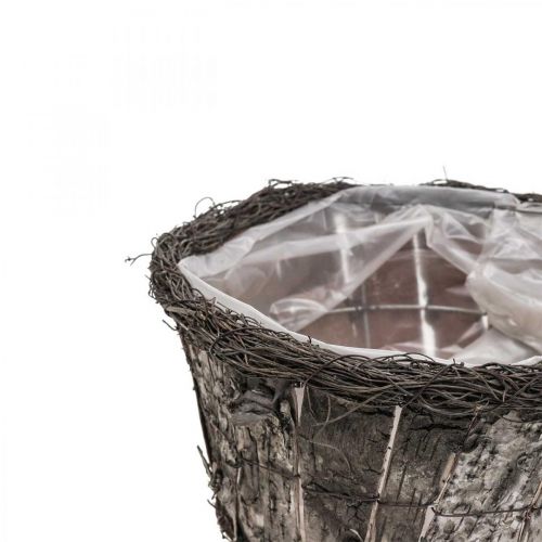 Article Pot de fleurs cache-pot rond écorce de bouleau vignes Ø28cm H15cm