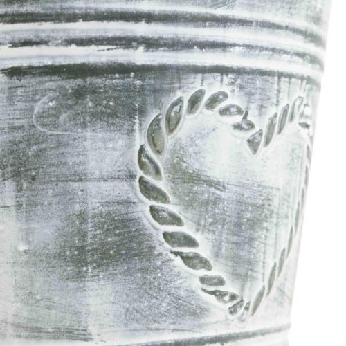 Article Cache-pot shabby chic métal coeur Ø17,5 cm H15,5 cm