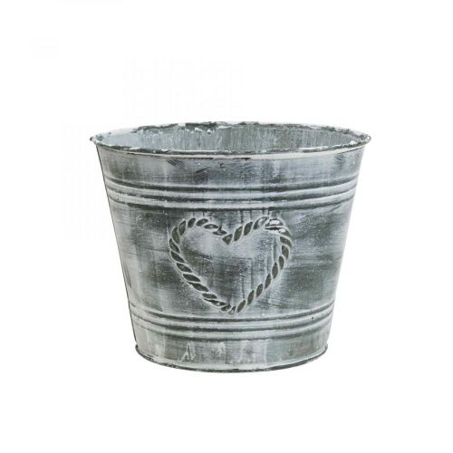 Floristik24 Cache-pot shabby chic cache-pot métal coeur Ø17cm H13.5cm