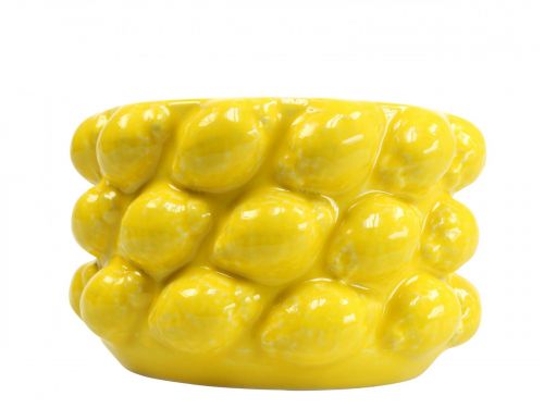 Article Pot de fleur jardinière citron céramique jaune Ø18,5cm H12cm