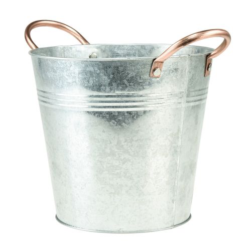 Floristik24 Pot de fleur avec anses seau en métal Ø14cm H13,5cm
