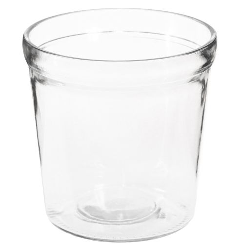 Pot de fleur verre clair conique Ø12cm H12.5cm 2pcs