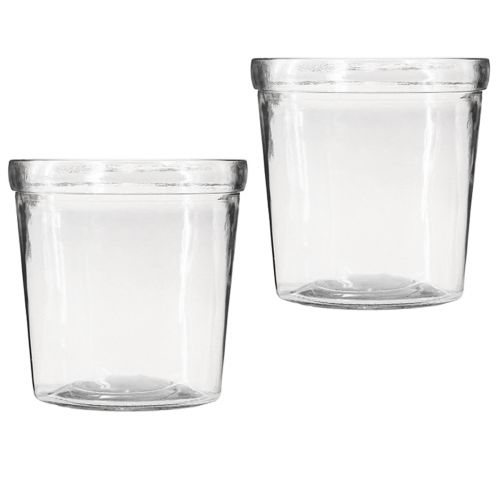 Floristik24 Pot de fleur verre clair conique Ø12cm H12.5cm 2pcs