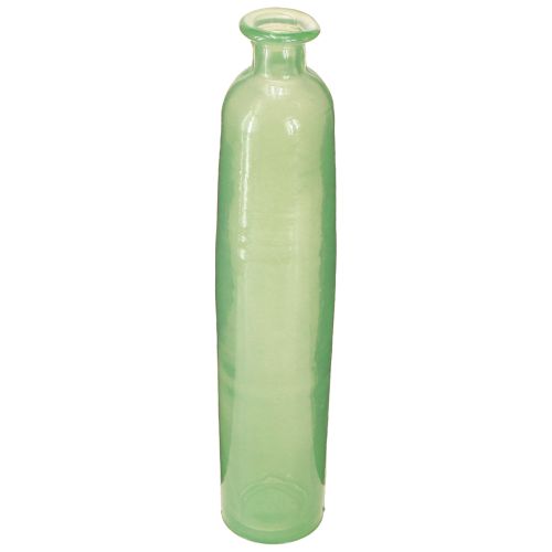 Vase à fleurs décoratif en verre vert haut Ø6,5cm H30cm