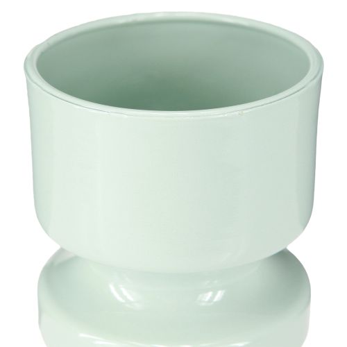 Article Vase à Fleurs en Métal émaillé Vert Menthe Ø9cm H17.5cm