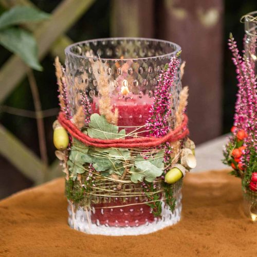 Floristik24 Vase à fleurs, vase en verre, verre à bougie, lanterne en verre Ø11,5cm H18,5cm