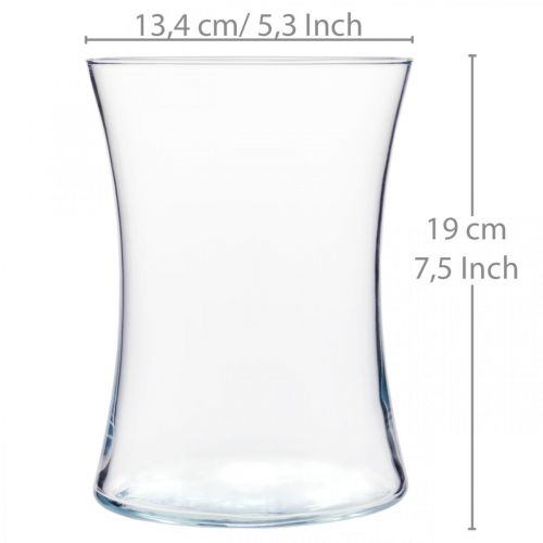 Article Vase à fleurs, lanterne en verre, vase en verre Ø13,5cm H19cm