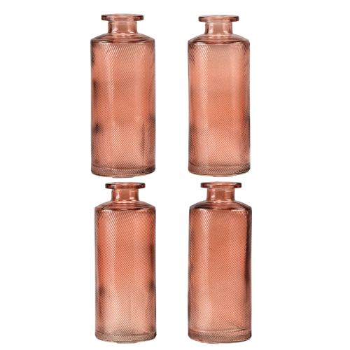 Floristik24 Vase à Fleurs Mini Verre Décoration Rétro H13cm Orange 4pcs