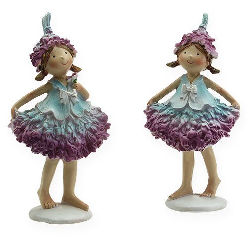Floristik24 Enfant en fleurs lilas, bleu 17 cm 2 p.
